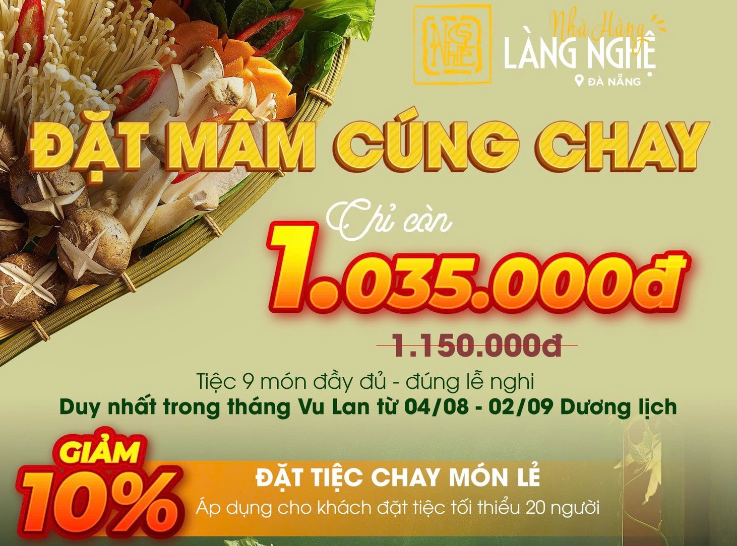 [Chương Trình Khuyến Mãi] Mừng Tháng Vu Lan - Ăn Sạch, Sống Khỏe, Tâm Thanh Tịnh